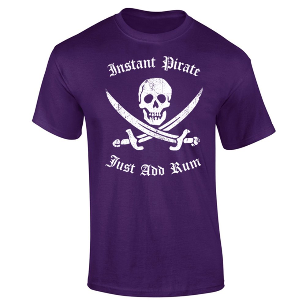 Instant Pirate Just Add Rum Skull Halloween Funny Slogan Womens T-Shirt Purple UK 14-16 (XXL)