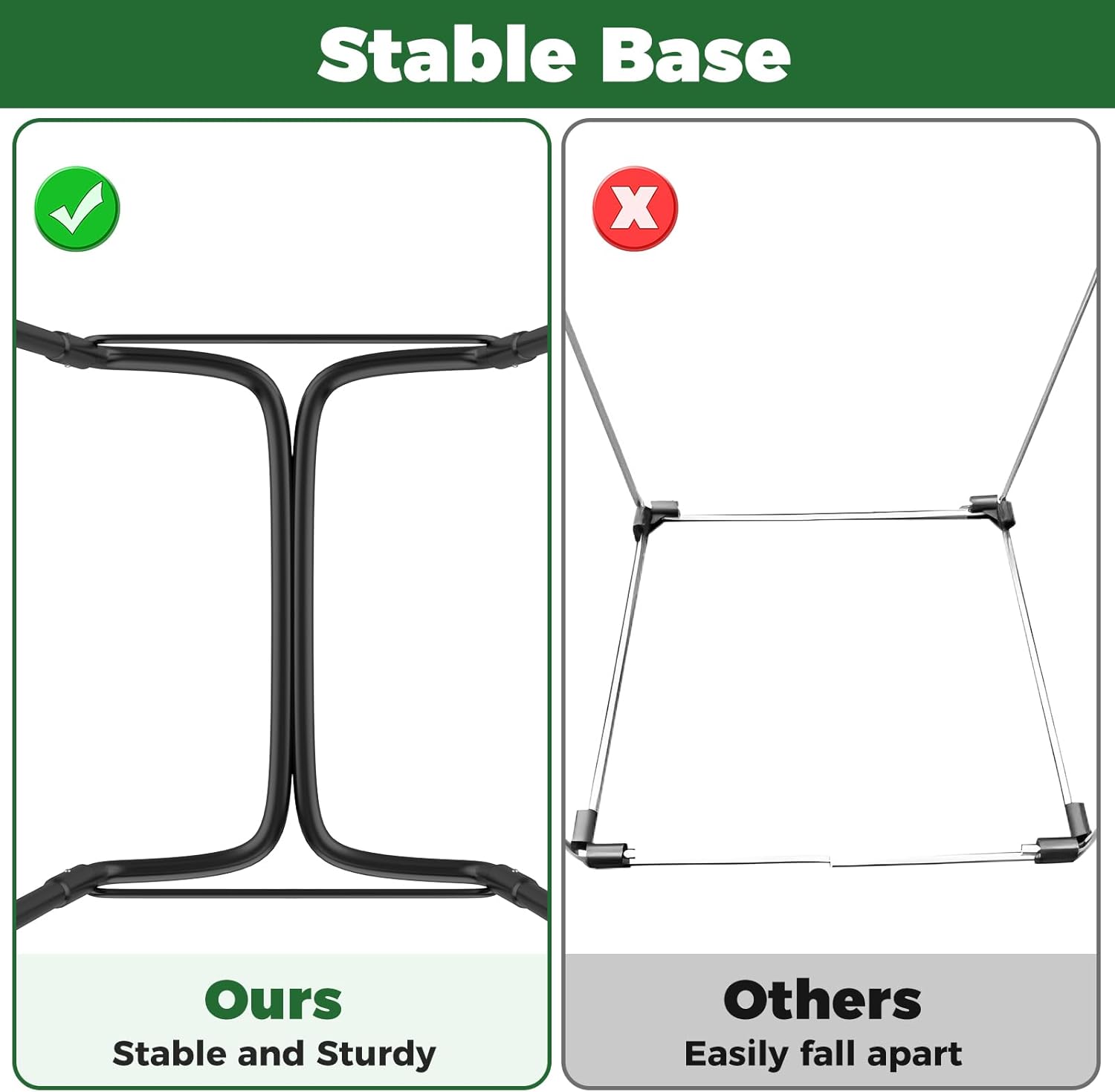 Outdoor Trash Bag Holder Metal Garden Trash Bag Holder for Yard Waste Stand Holds 30-45 Gallons Leaf Bag Holder with 4 Clips for Leaves Camping Lawn Party Weeding Yard Gardening（1pcs+4clips） - Image 4