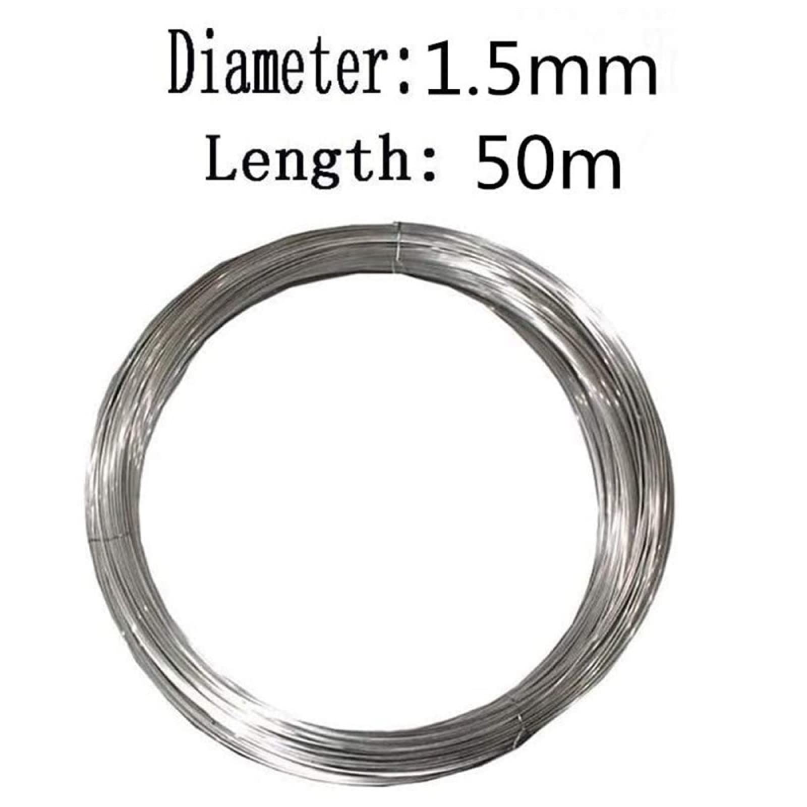 Fil Inox 304, Diamètre 1.5mm, Longueur 50m, Argenté