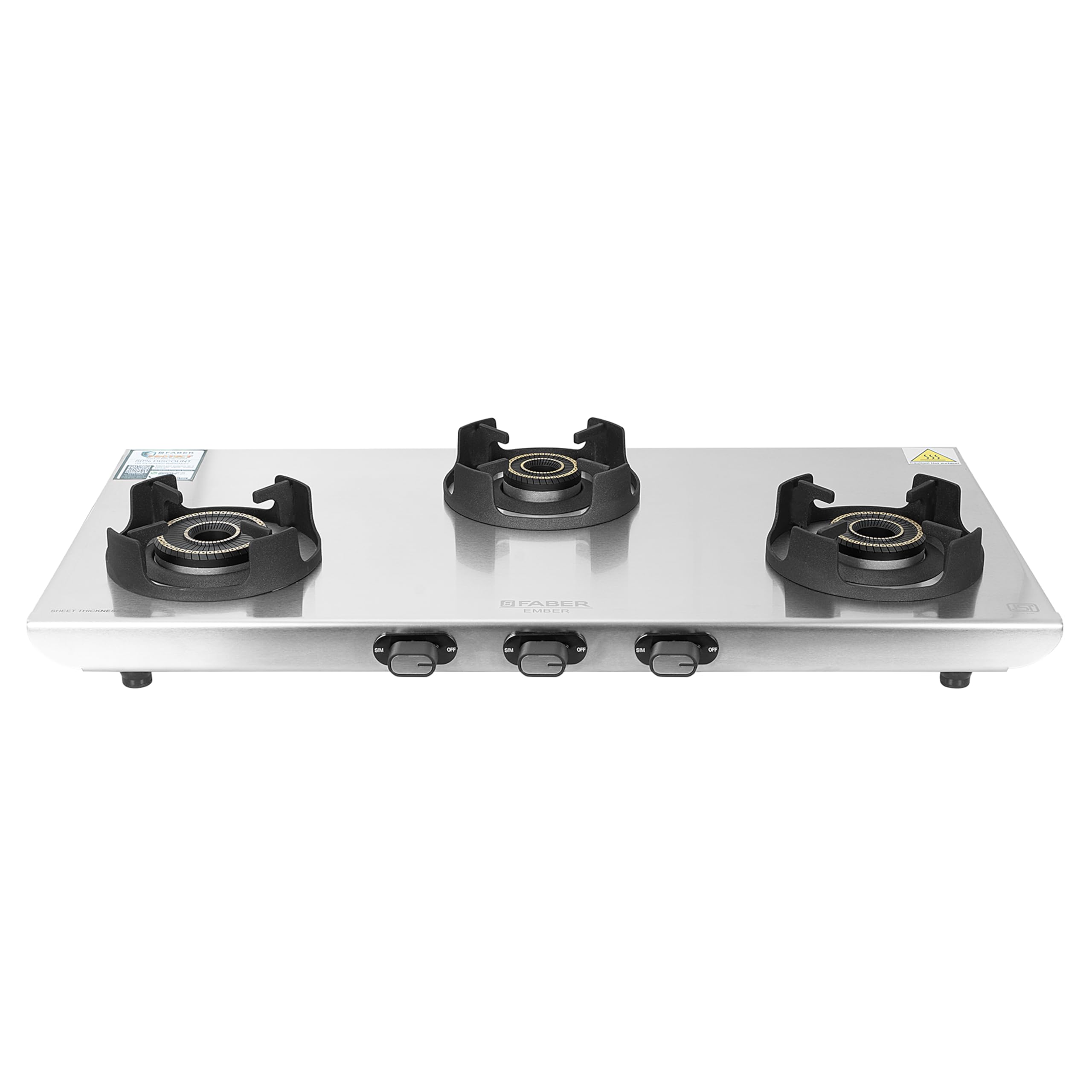 Faber Ember Stainless Steel Cooktop - 3 Burners -1
