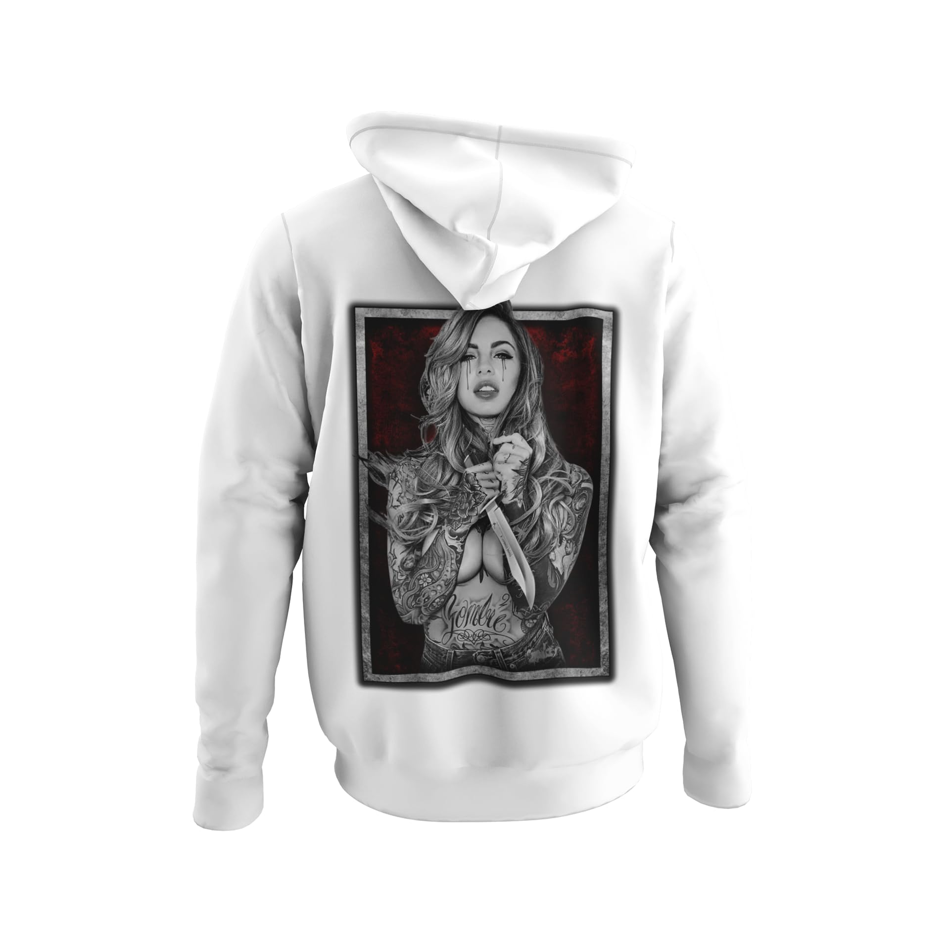 knut Fashion & Streetwear Kapuzenpullover Herren Backprint Tattoo Girl Realistic Motiv Männetr Hoodie mit Kapuze Outfit Rockiger Langarm Pullover Clothes Größen XS-5XL