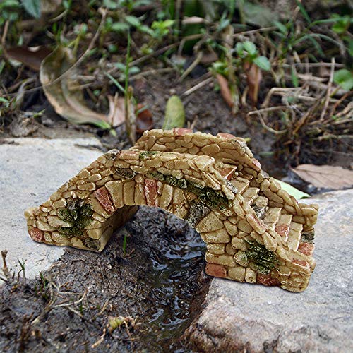 image for MonLiya Garden Decoration Resin Craft Mini Bridge Outdoors Artificial 