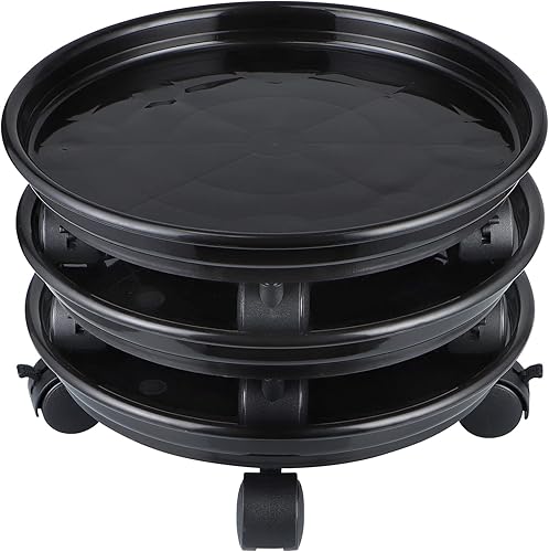 Skelang Organizador para plantas soporte para plantas de 118 pulgadas maceta redonda para palés con ruedas de bloqueo bandeja rodante ruedas para