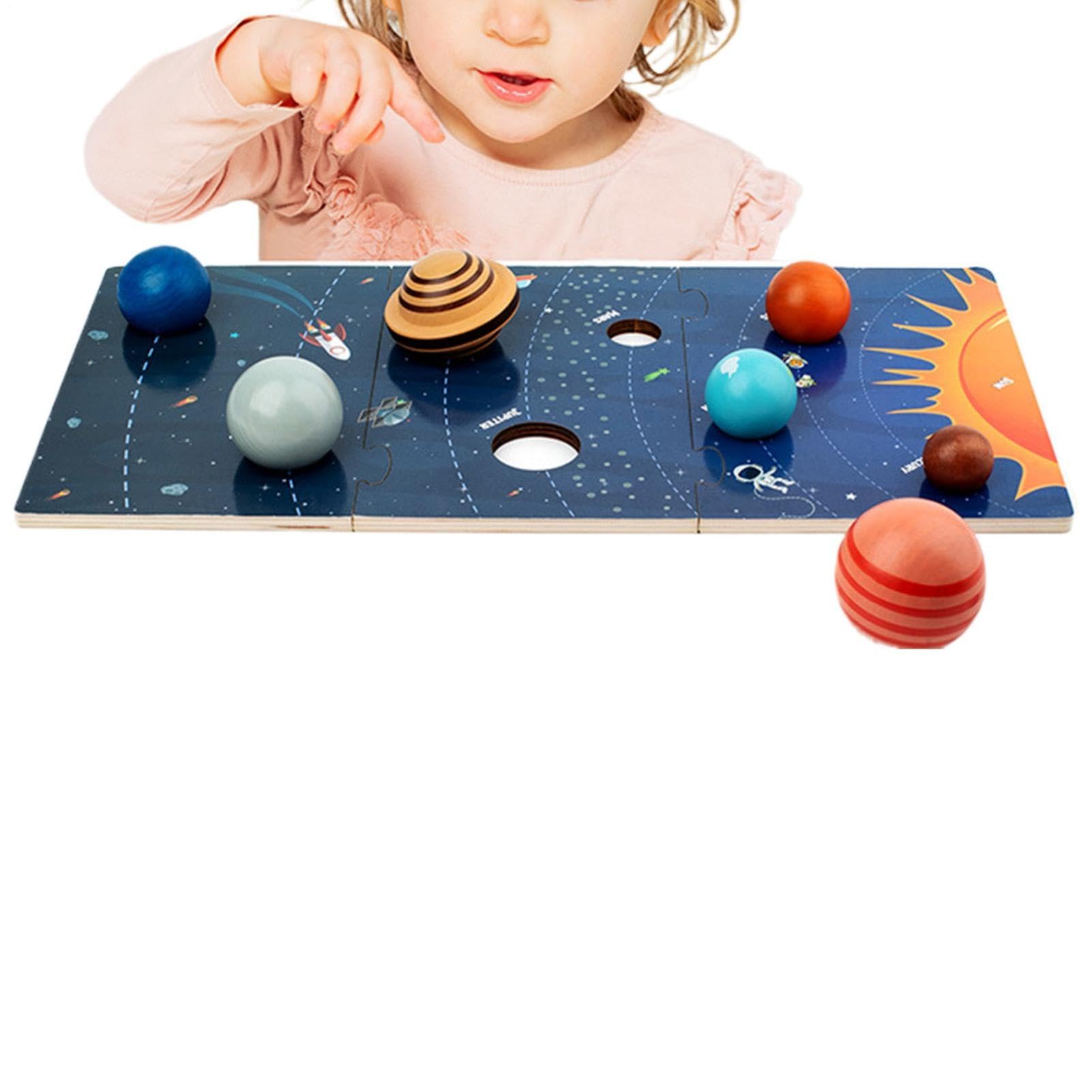 Puzzle Solare in Legno Giocattolo Pianeti Spazio per Bambini Prescolari | Puzzle Scientifico Stem Pianeti per bambini e bambine, casa, scrivania, pavimento, , asilo, viaggio