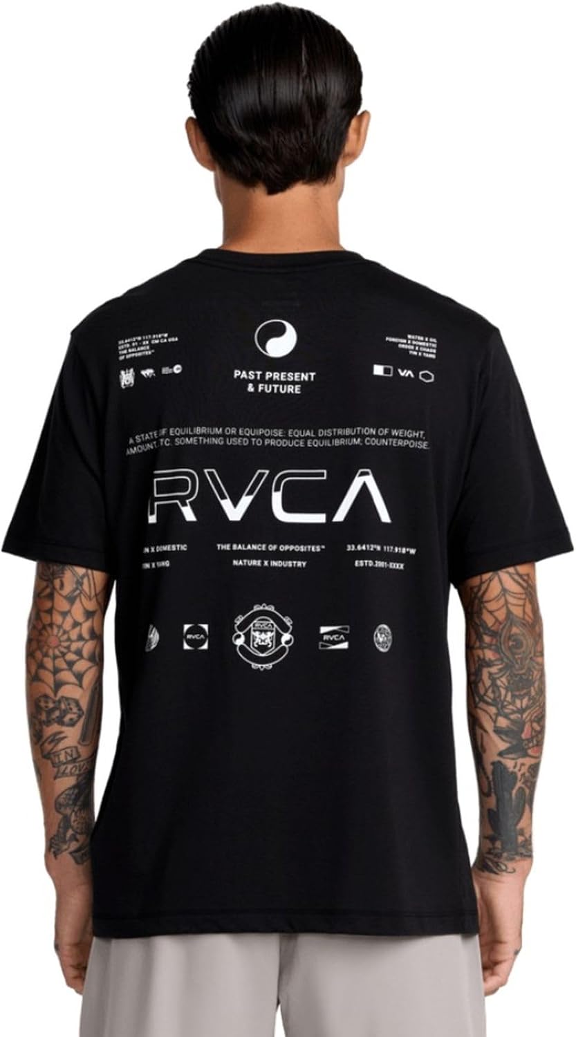 RVCA Men's Split All Over Sport Tech Short Sleeve Performance Tee Shirt