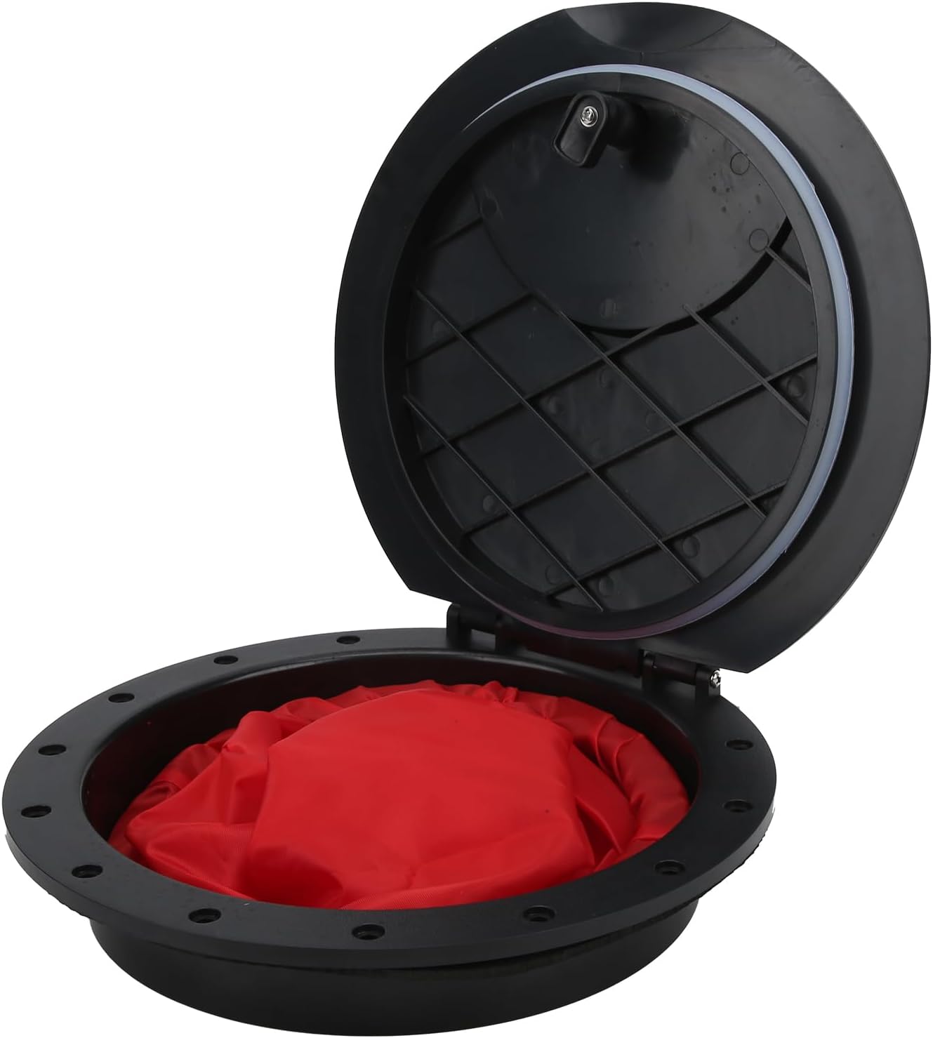 9 Inch Deck Plate Hatch Cover Kit, ABS Rod Hatch Cover with Storage Bag, Marine Hatch Cover, Plastic Fully Sealed Deck Plates for Kayak Yachts