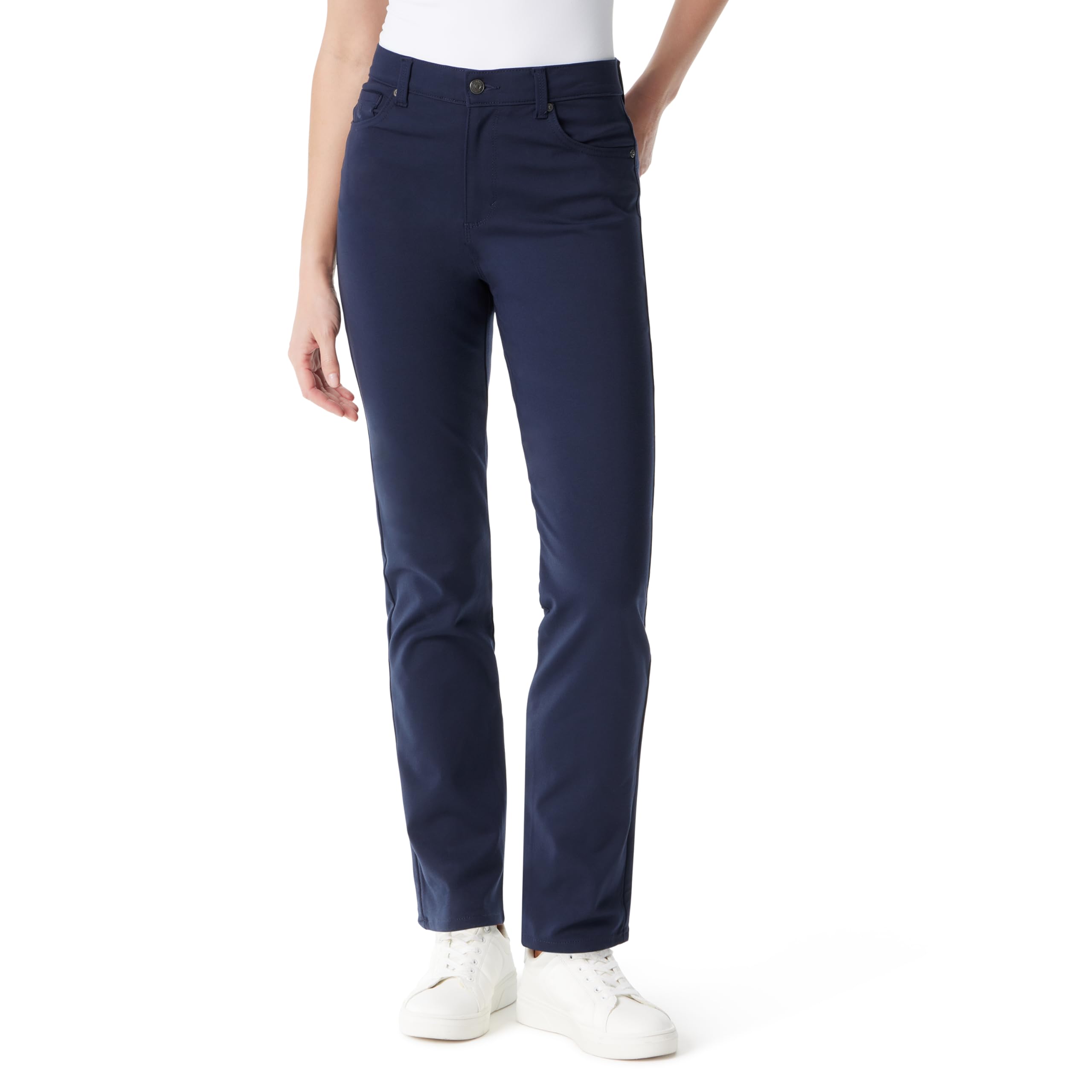 Gloria Vanderbilt Womens Amanda Ponte High Rise Knit Pant Standard