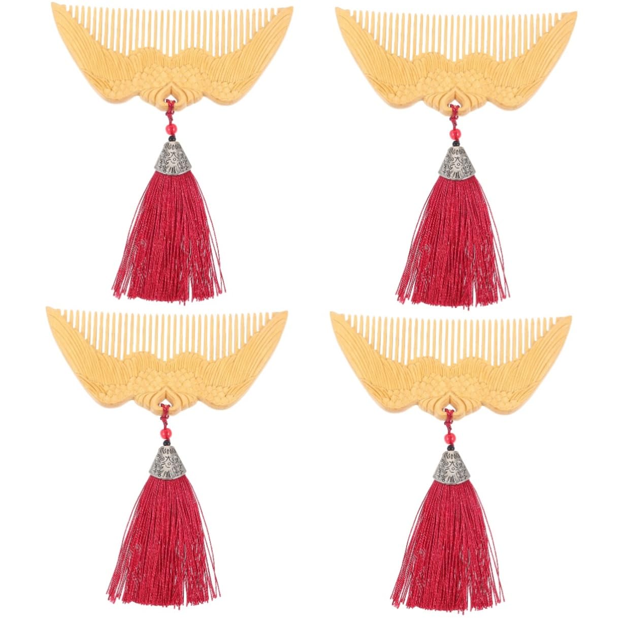 FRCOLOR 4 piezas de alas de ángel peine de madera ergonómico peinado masaje peine decorativo de finos para el cabello finos de madera pequeño de masaje