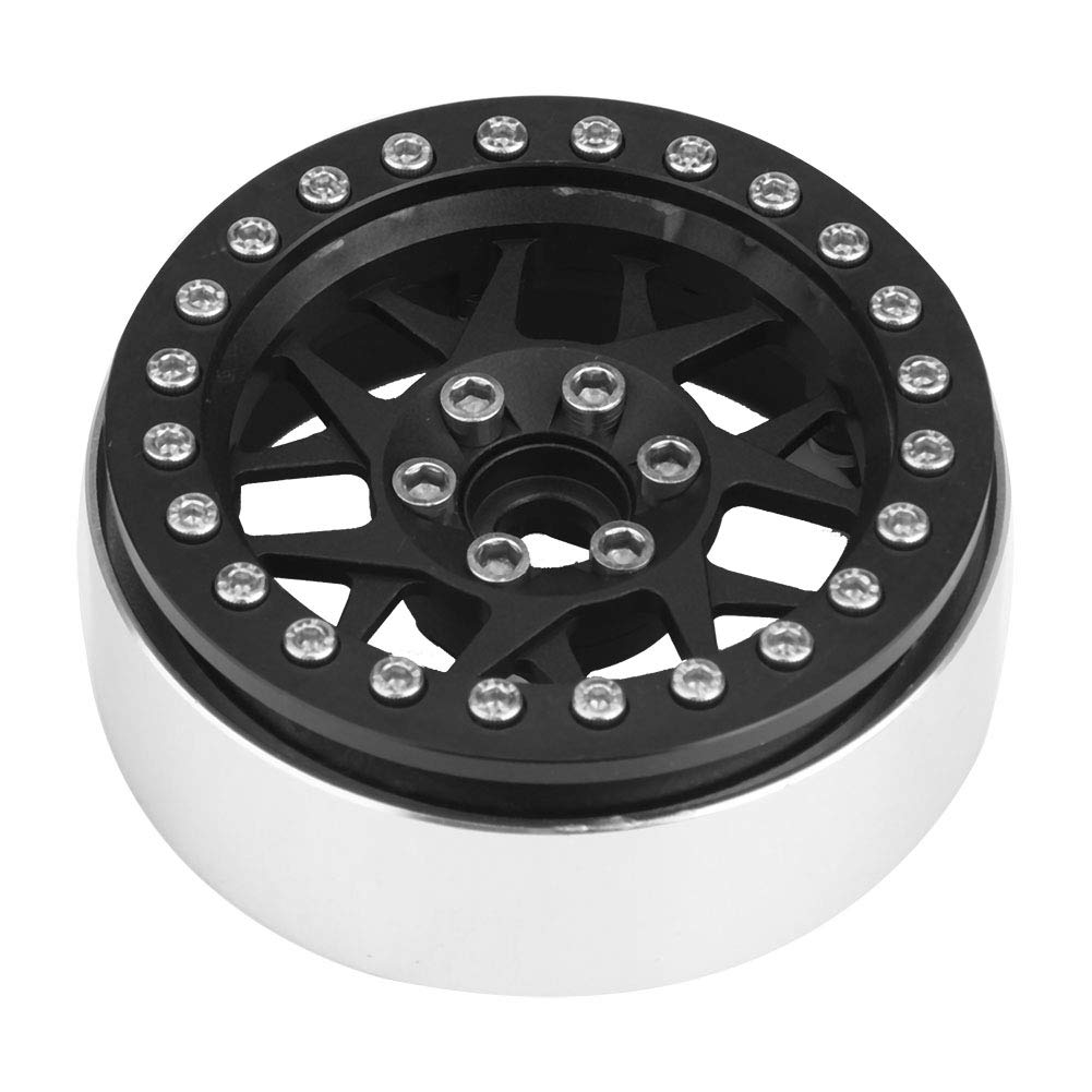 plplaaoo RC Beadlock Llanta Hubs Universal Metal Durable Conducción Estable para 1/10 Control Remoto Crawler Car Color Plata 63 mm Diámetro 4 Piezas Set