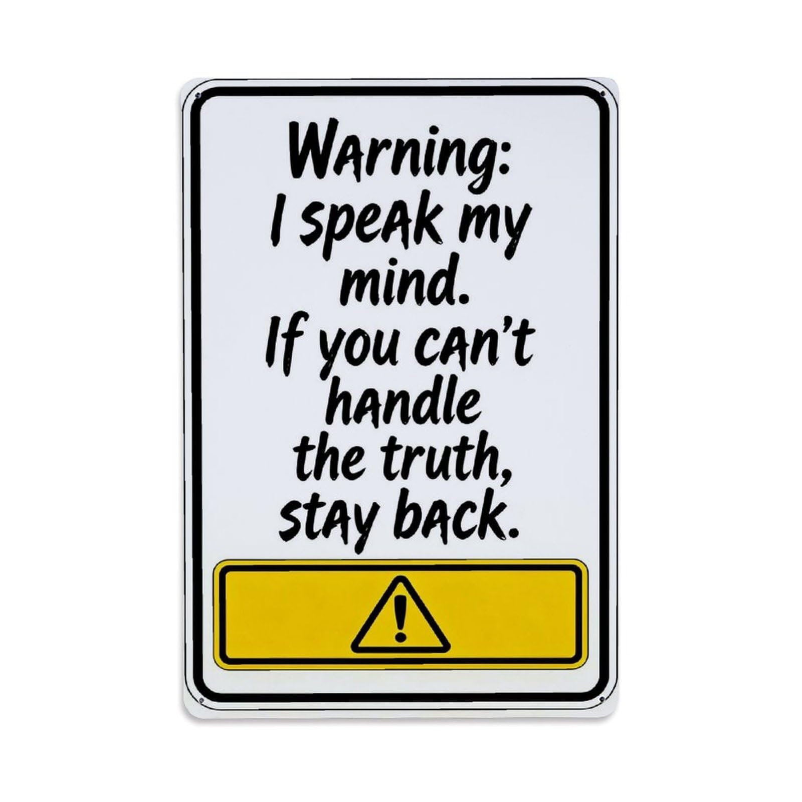 Jdfenggu Vintage Warning Sign With Text And Exclamation Mark Retro Metal Tin Sign, Decor Art Poster For Bar, Home, Man Cave, Kitchen, Laundry Room Gift 8X12inch
