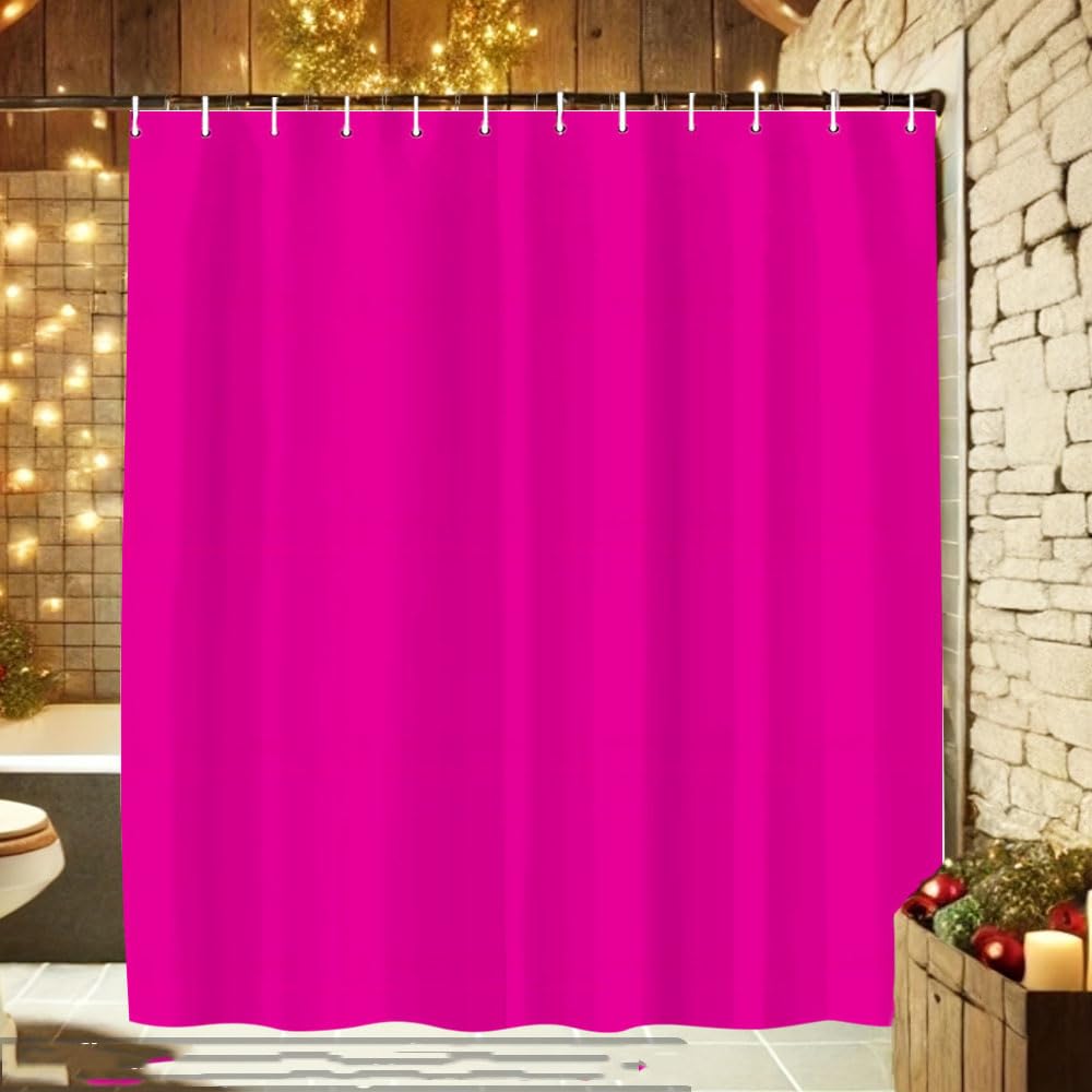 awitufhgp Bright Pink Background Pattern Printed Shower Curtain with Hooks, Bathroom Bathtub Partition, Waterproof, Protect Privacy(240x175cm/94x69in(WxH))