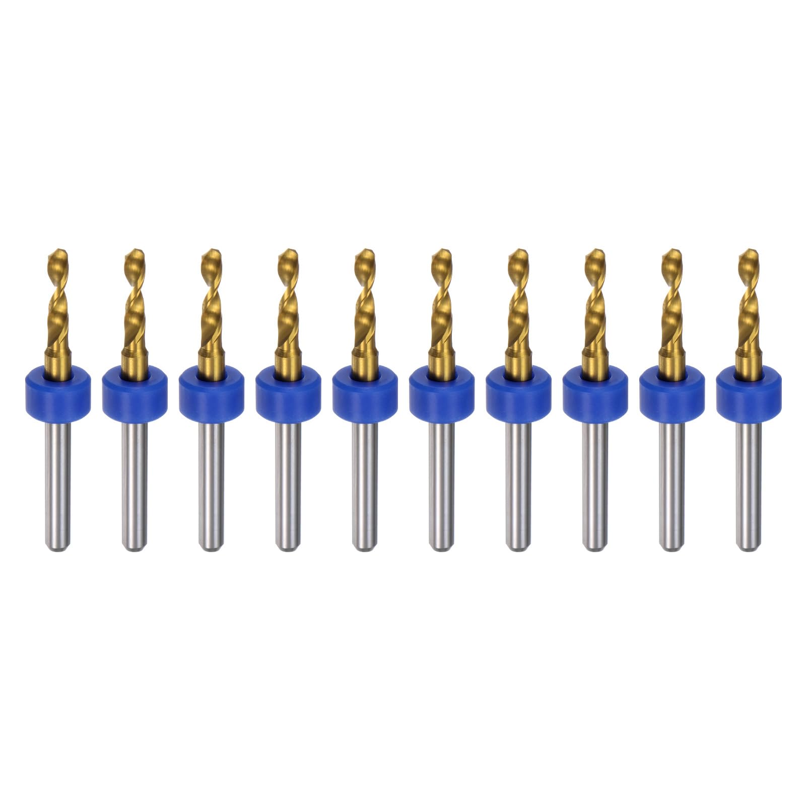 uxcell 10pcs PCB Drill Bits 1/8" Shank 2.5mm Titanium Coated Carbide Micro Twist Mini Drill Bits Set Rotary Drilling Tool for Print Circuit Board