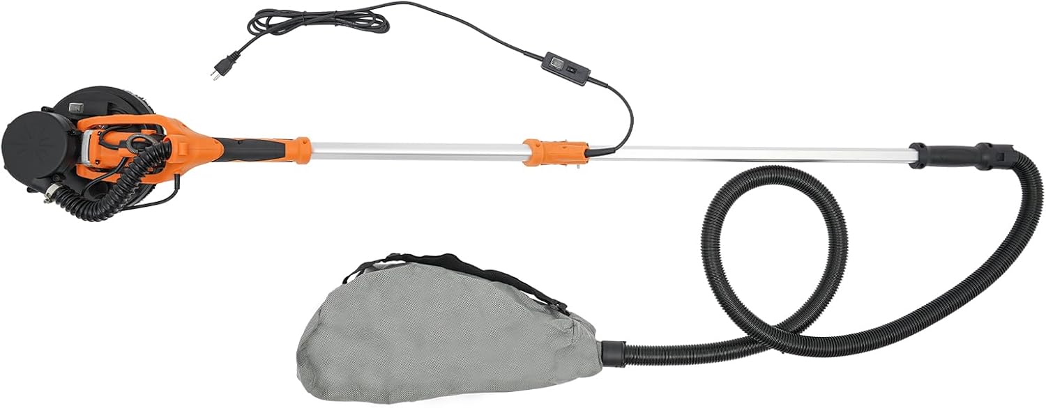 Drywall Sander 750W Electric Drywall Sander 800-1800RPM 10 Inch Disc Diameter Electric Ceiling Wall Sander with Collection Bag for Polishing, Smoothing, Finishing Putty