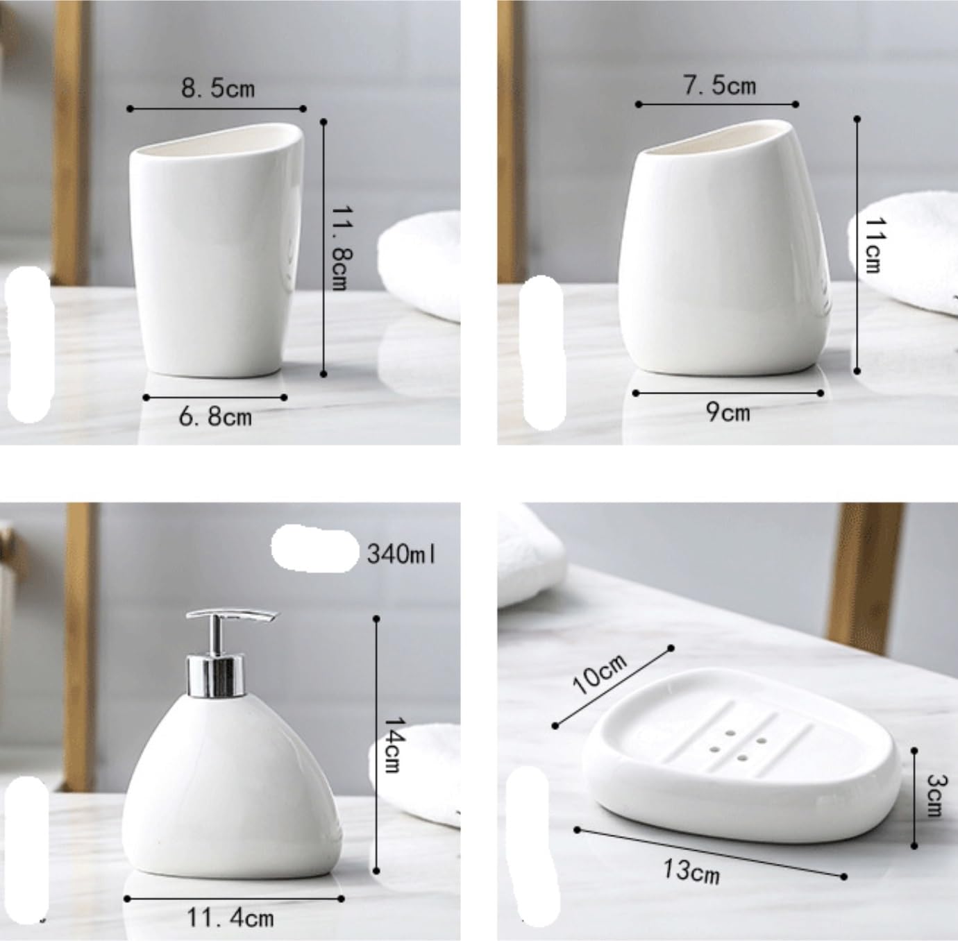Juego de Accesorios baño Kit Juego De 5 Piezas De Cerámica para Baño, Juego De Baño De Estilo Simple Europeo Blanco para Accesorios De Baño Conjunto baño Set para el baño
