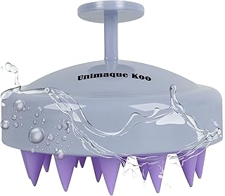 Scalp Massager Shampoo Brush, Unimaque Koo Scalp Brush Head Massager, Hair Scrubber Shower Brush Scalp Exfoliator Brush for Dandruff, Scalp Scrub for All Hair Types of Men, Women, Kids & Pets(Gray&Purple)