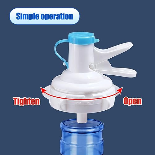 Miniatura 5 de Tapa de jarra de agua de 5 galones, paquete de 2 válvulas dispensadoras de jarra de agua, boquilla para botella de 2.165 in sin rosca con corona