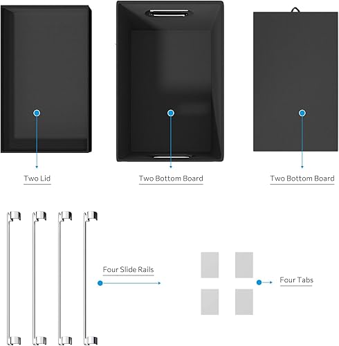 Miniatura 7 de Caja de archivos colgante con tapa, juego de 4 organizadores de archivos, caja de almacenamiento plegable de lino decorativo para oficinahogar (14 x
