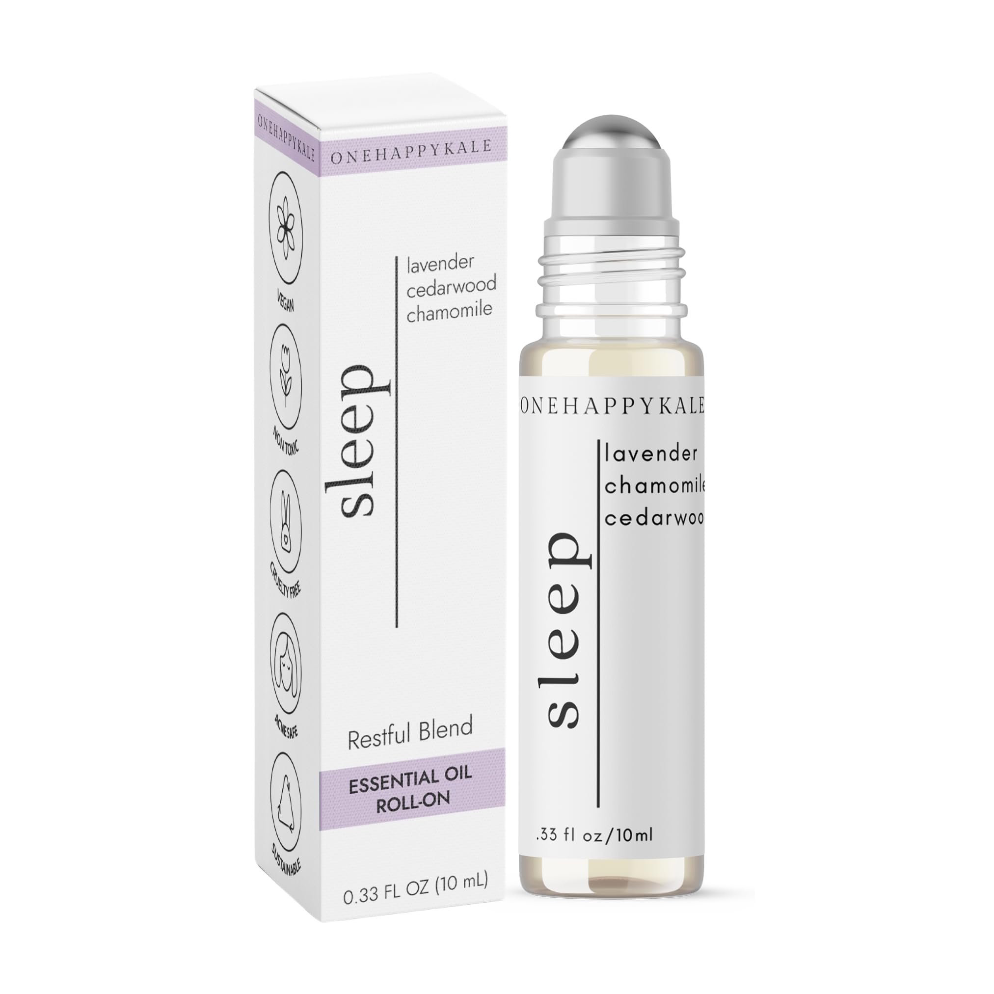 Sleep Essential Oil Roll-On 10ml – Relaxing Aromatherapy with Lavender, Cedarwood & Roman Chamomile for Deep Sleep & Stress Relief – Therapeutic Grade, Natural Oils, Acne-Safe, Vegan & Cruelty-Free