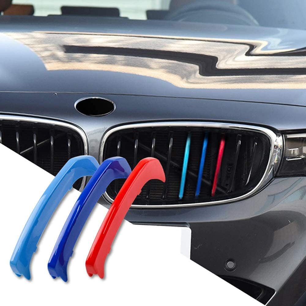 BizTech ® Clip In Grille Inserts Compatible with BMW Series 3 GT Gran Turismo 2013-2016 9 Beams Stats Bars Bonnet Hood Kidney Stripes Cover