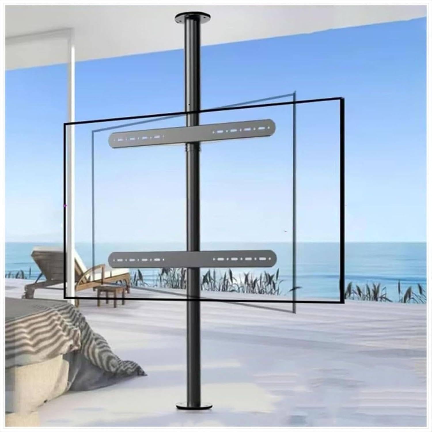 Jozyjul Multicolor Tv Floor Stand - Lcd Tv 360° Rotating Frame Floor Stand Partition Wall Rotating Rack Rotating Tv Cabinet Rotating Base, Fits 32-75Inch Led Screen Display 1.09-1.35M