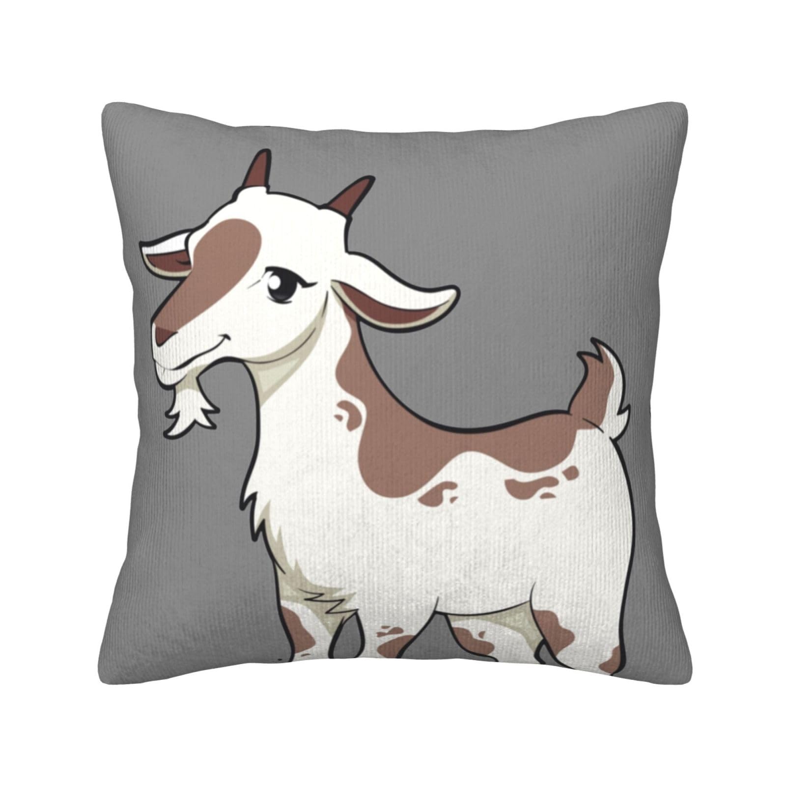 Housses de coussin carrées velours côtelé marron chèvre 50x50 cm