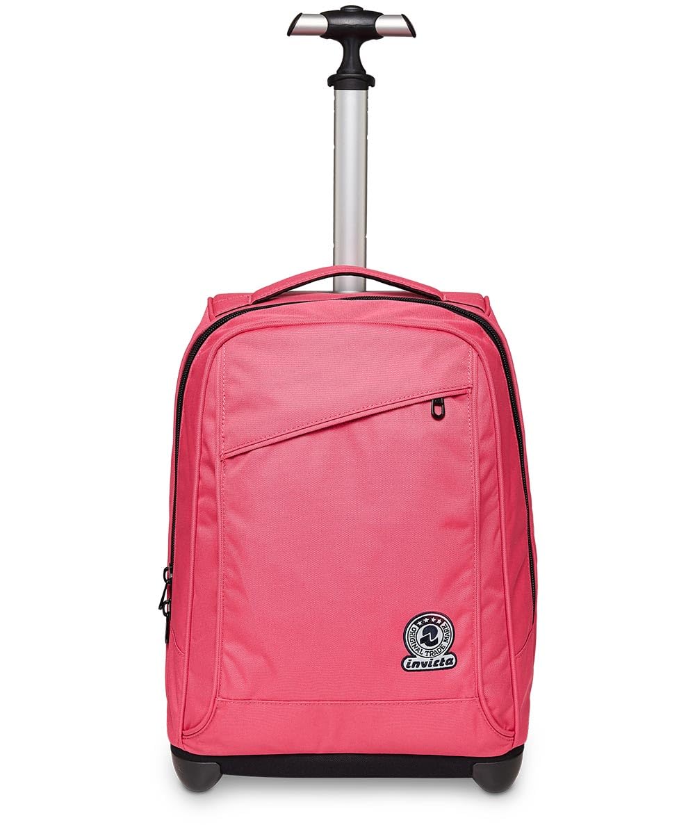 Invicta Trolley Scuola Benin, Rosa, 2 in 1, Doppio Uso, Zaino con Carrello Fisso e Crossover System, Maxi Capienza, Zaini e Trolley, Viaggio, Bambine e Ragazze