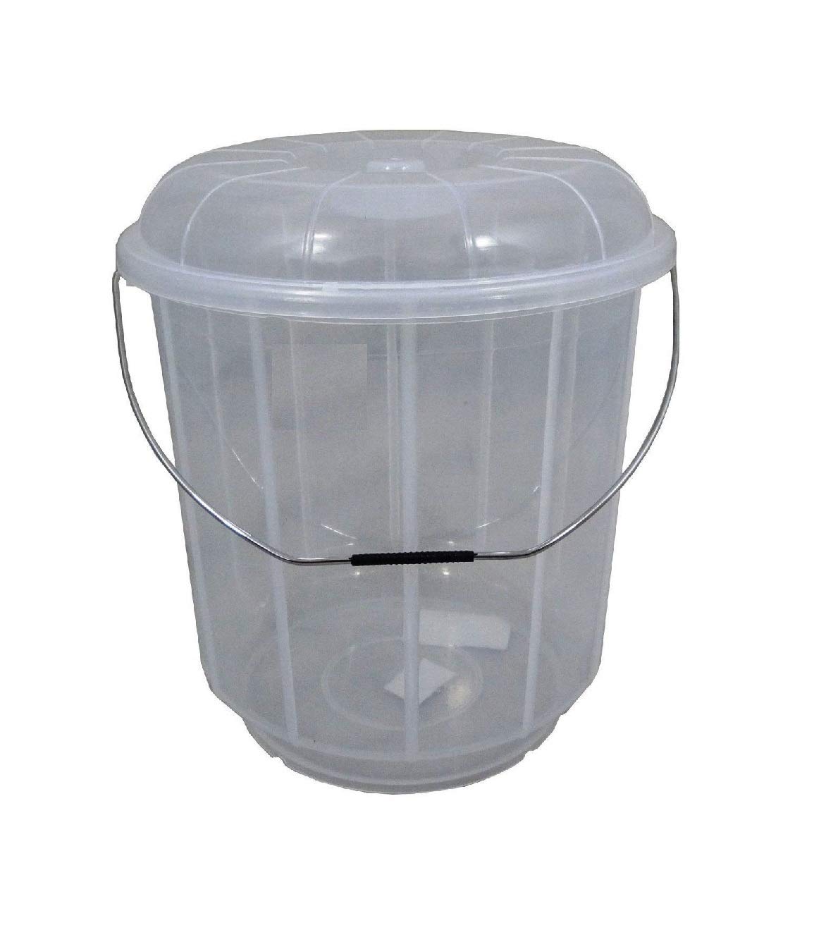 Muddy Hands Clear Multi Purpose Versatile Plastic Bucket With Lid & Carry Handle Kitchen Garden Cleaning Water Animal Bird Feed Pet Food Storage Container Box (13 Litre)