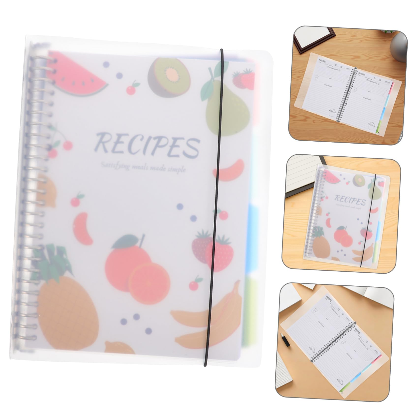 Quaderno per Ricette di Cucina Bianco Sezioni Pre-stampate e Pagine Facili da Sfogliare per Organizzare e Pianificare Ricette in Casa