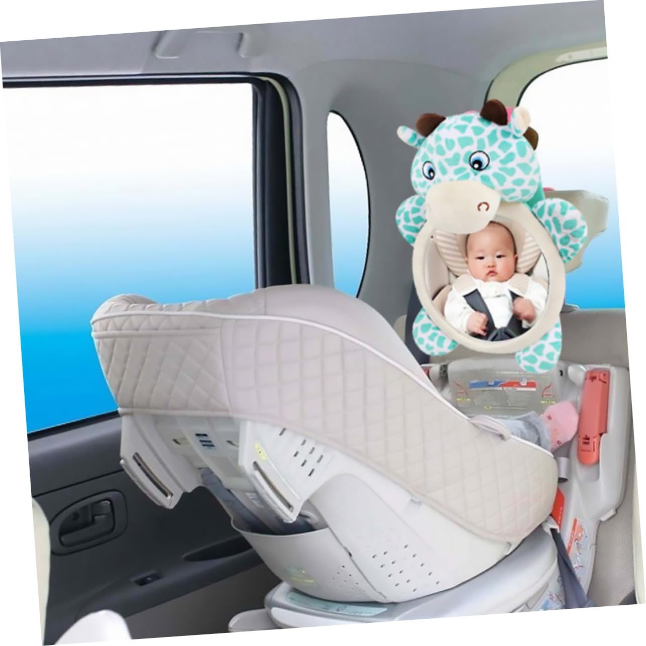 Yardwe 2 Espejos De Seguridad Para Asiento De Coche Retrovisores De Felpa Verde