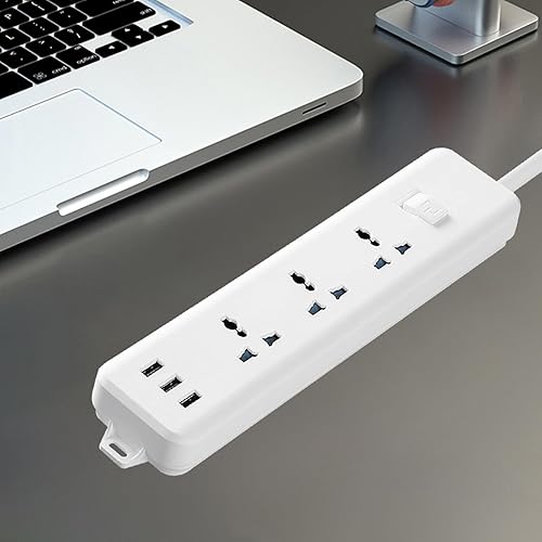 Surge Protector Power Strip Multi Plug Outlet with 3 USB Ports & 3 Universal Socket Plugs, 6.6 Feet Extension Cord, Multiple Outlets USB Outlet, Cruise Dorm Essentials Smart Socket Cool Stuff