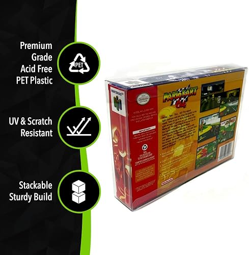 Miniatura 3 de EcoTEK Protectors Funda protectora transparente compatible con SNES & Nintendo 64 Games Storage Box Display - Resistente a los arañazos - a prueba