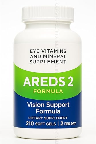 AREDS 2 Vitaminas para los ojos con luteína y zeaxantina, suplemento de apoyo para la visión (210 unidades)