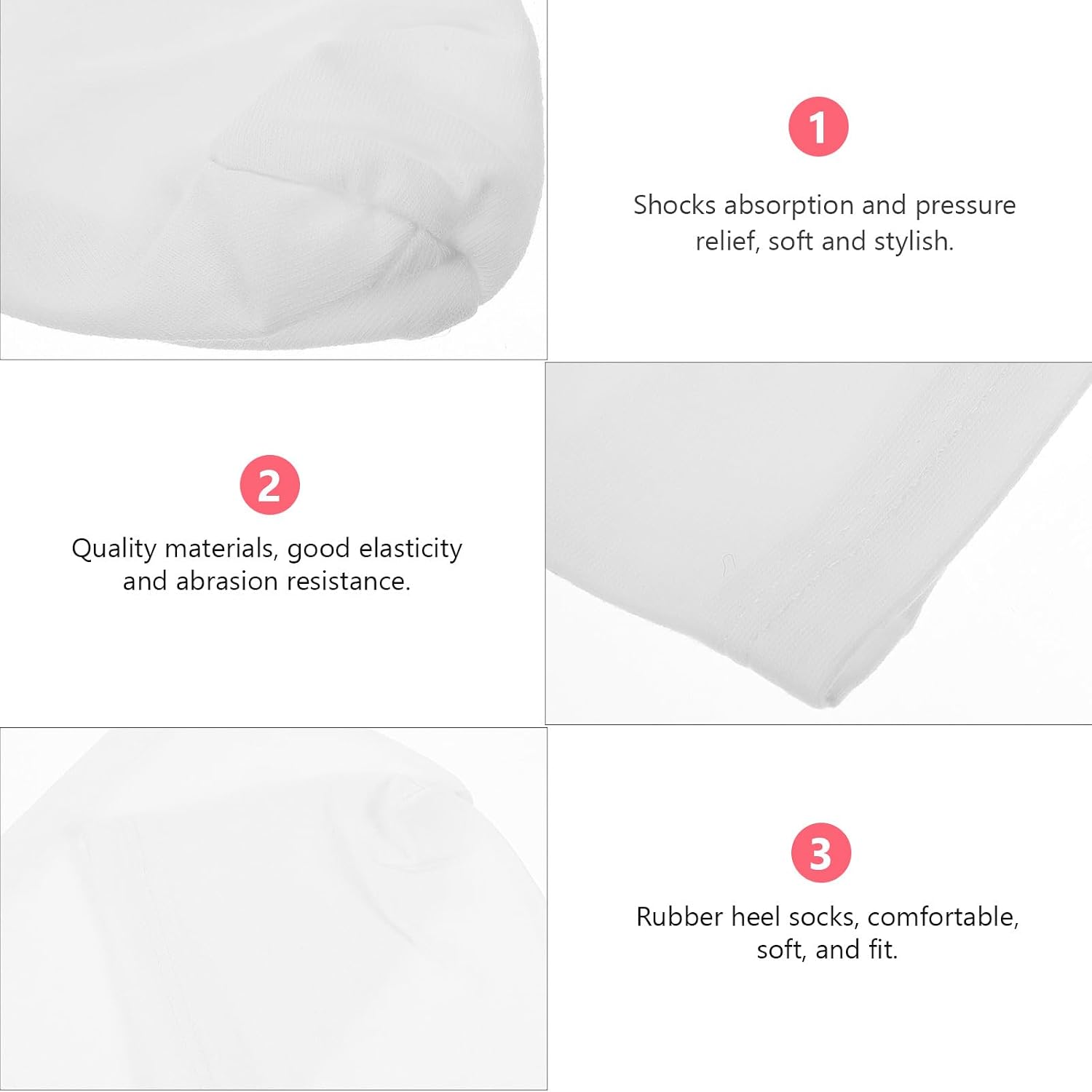 NOLITOY 4 Pairs Moisturizing Cotton Spandex Socks Skin-Comfort Foot Socks for Dry Cracked Heels and Rough Skin Repair Non-Slip Yoga Floor Use
