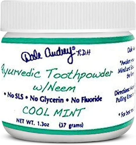 Dale Audrey Polvo de dientes ayurvédico remineralizante para dientes sensibles Refrescante sabor menta fresca blanqueamiento de dientes y aliento Dale Audrey Polvo de dientes ayurvédico remineralizante para dientes sensibles Refrescante sabor menta fresca blanqueamiento de dientes y aliento