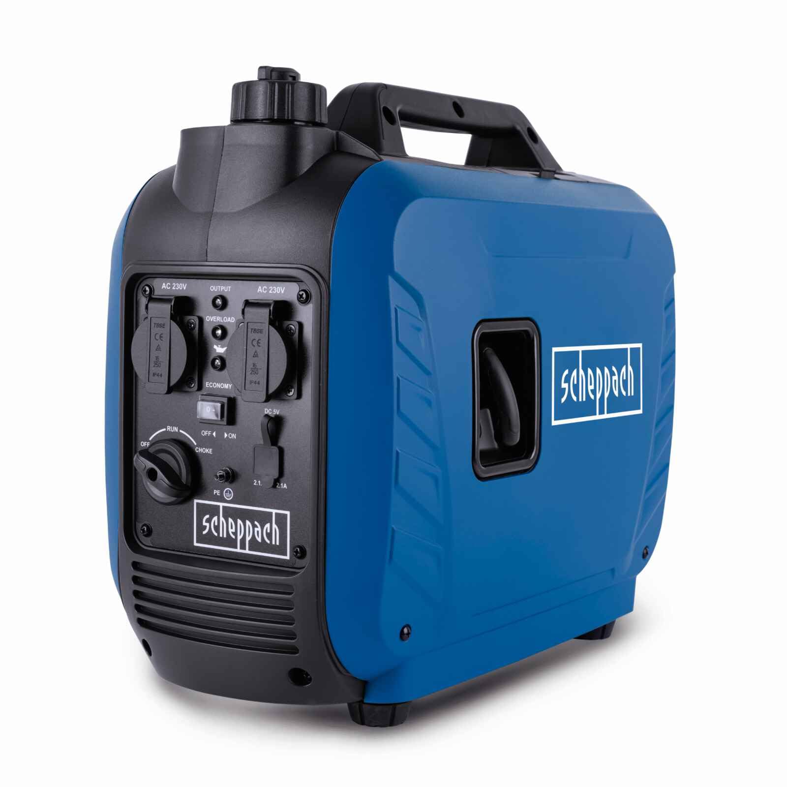 Scheppach SG2500i Petrol Inverter Generator, 2000W Max, 1600W Rated, 79cc 4-Stroke, USB & 230V