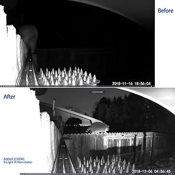 JC IR Illuminator 8-Led Infrared Light Wide Angle with Power Adapter for Security Camera System and VRS