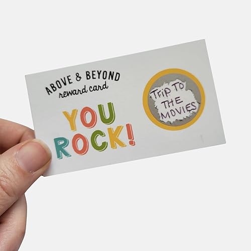 Miniatura 5 de Above & Beyond Tarjetas de recompensa para niños (paquete de 20) tarjetas para raspar con calcomanías para rascar, recompensas para motivar a tus