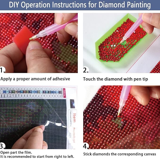 KYFQSDZ Pooh - Kits de pintura de diamantes para adultos principiantes, kit de arte de diamantes de dibujos animados, kit de arte de gemas de diamante redondo completo para adultos, decoración de