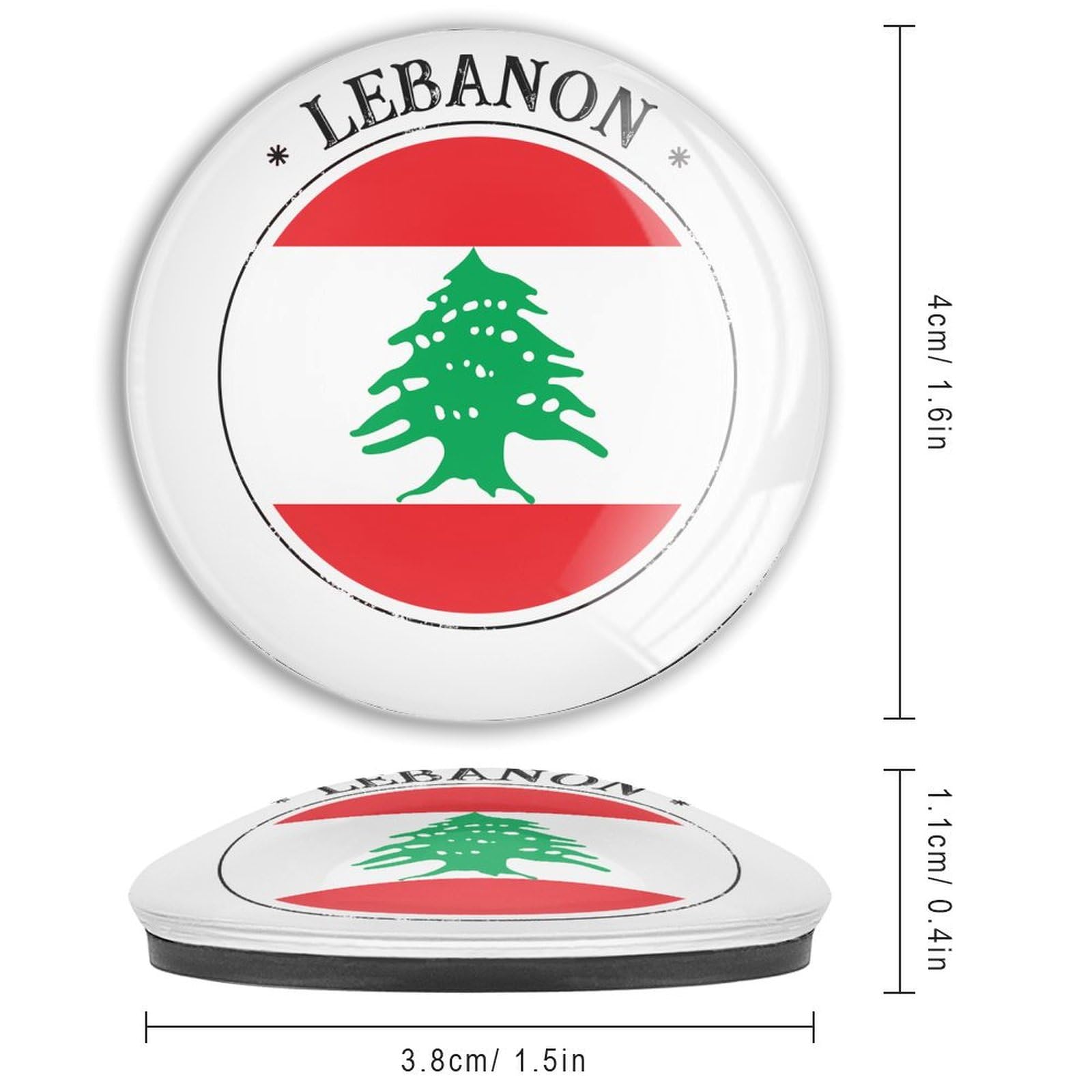 Imanes De Nevera Con Bandera Del Líbano - Acrílico, 2.2x2.2 Pulgadas, Para Decorar Y Organizar Notas En Superficies Metálicas