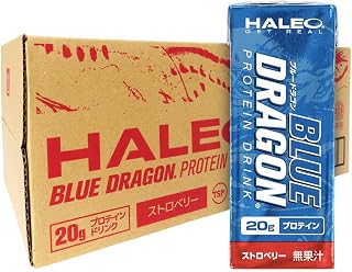 HALEO プロテイン 紙パック ブルードラゴン プロテインドリンク 200ml x 24パック ストロベリーミルク風味