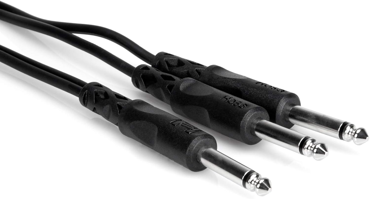 5FT Y Cable 1/4 TS to Dual 1/4 TS