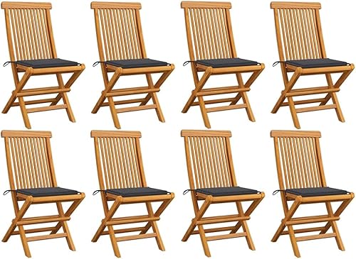 DGZLIIO Sillas de patio silla de comedor de patio silla de patio plegable de madera silla de comedor con cojín de asiento adecuado para patio jardín