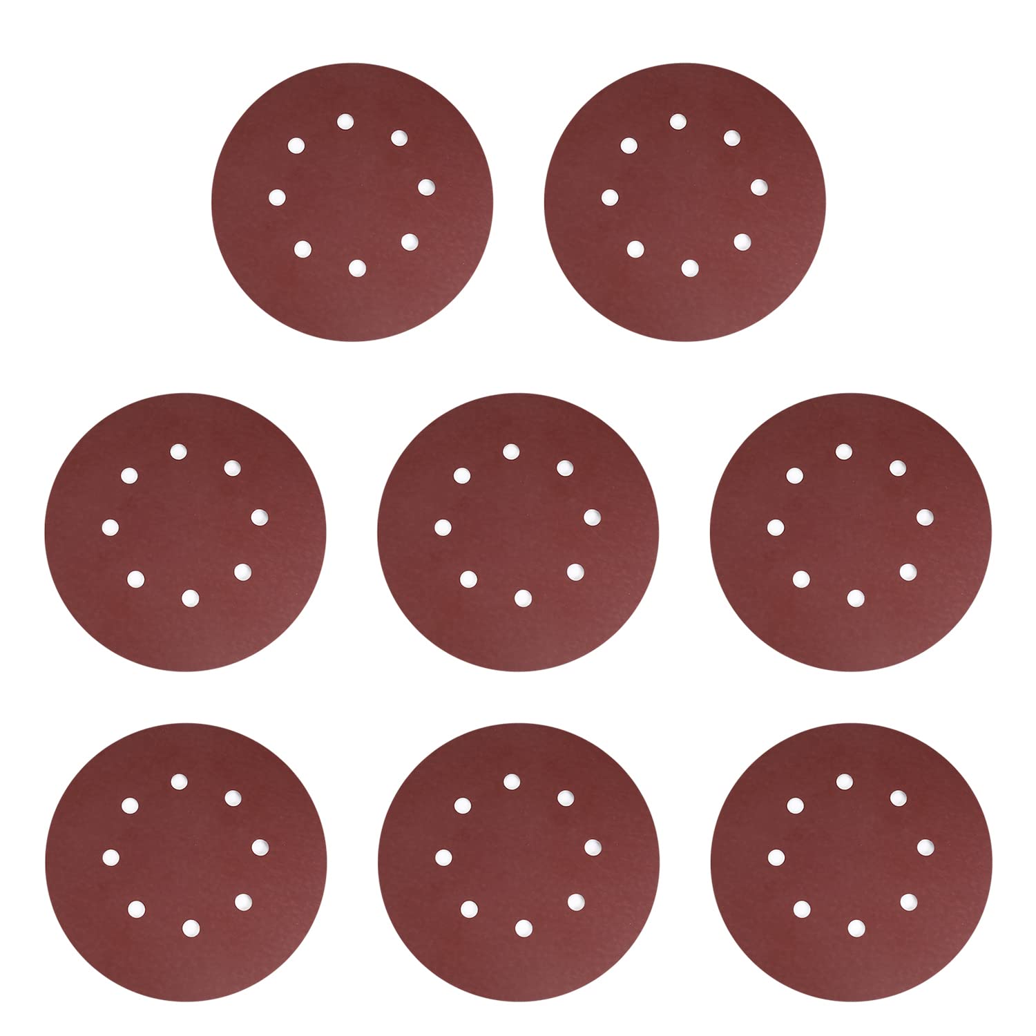 Auniwaig 10PCS 1500 Grits Hook and Loop Sanding Disc, 7-Inch 8-Hole, Aluminum Oxide Round Flocking Sandpaper for Sanding Grinder Polishing Accessories