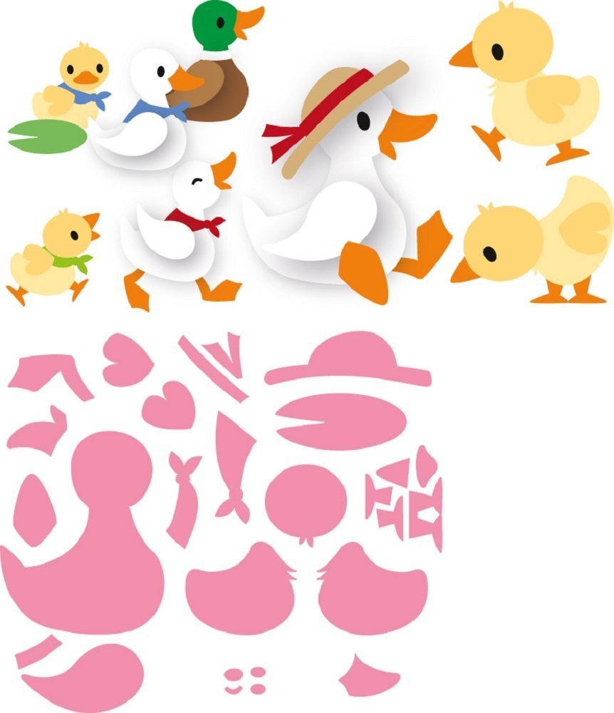 Marianne Design Pink Collectables Eline's Duck Family Die,