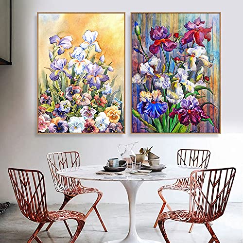 Art Iris Fleurs tableau salon inspiration Van Gogh grand format - 2