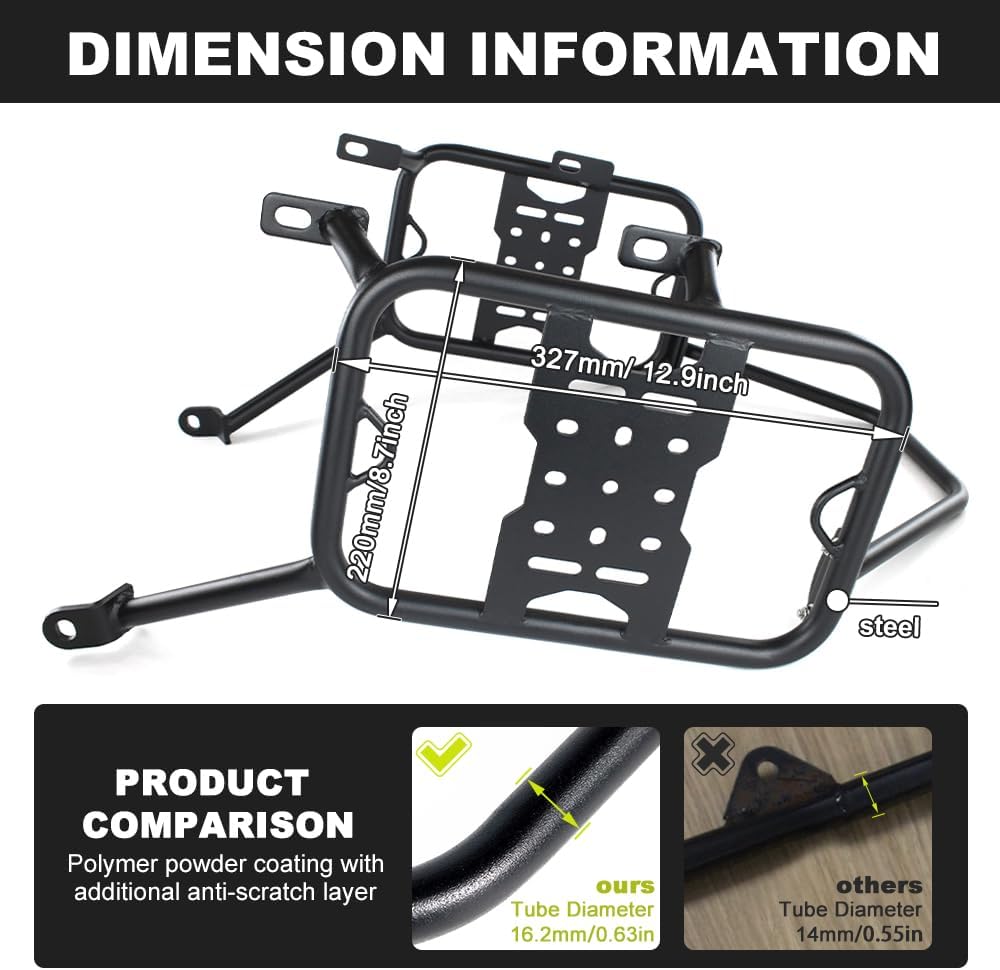 Saddlebag Support Racks Fit for KLR650 2022-2025, Motorcycle Pannier Rack Side Carrier