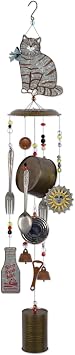 Sunset Vista Designs Farm Cat Metal Wind Chime Galvanized