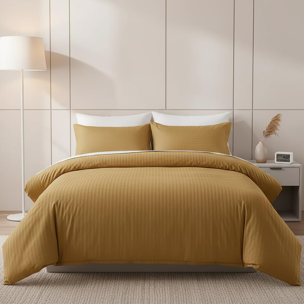 HOMEMONDE Queen Duvet Cover - Premium Cotton Stripe -1 HOMEMONDE Queen Duvet Cover - Premium Cotton Stripe -1