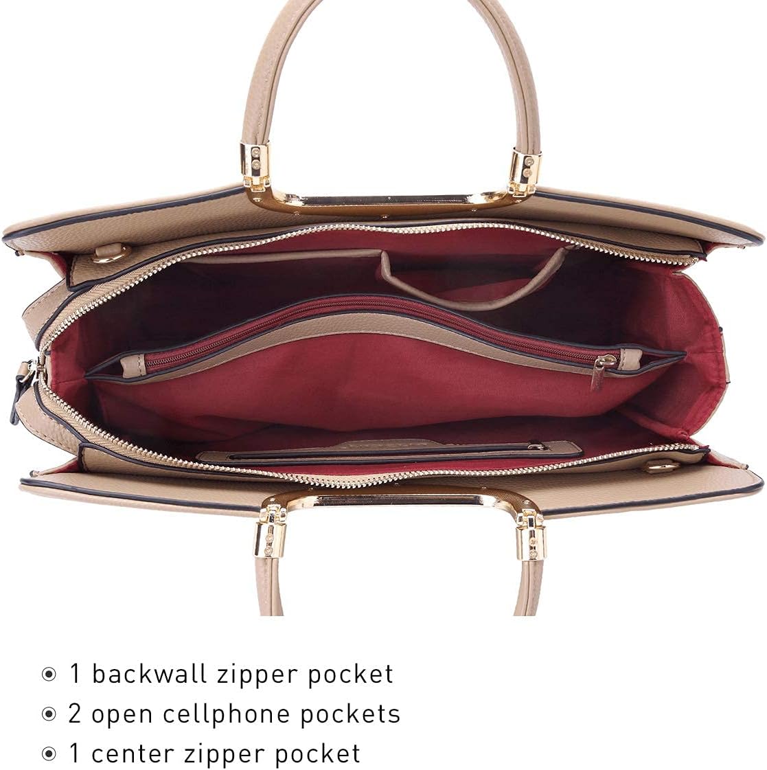 Womens Handbag Top Handle Shoulder Bag Tote Satchel Purse Work Bag with Matching Wallet - Image 5