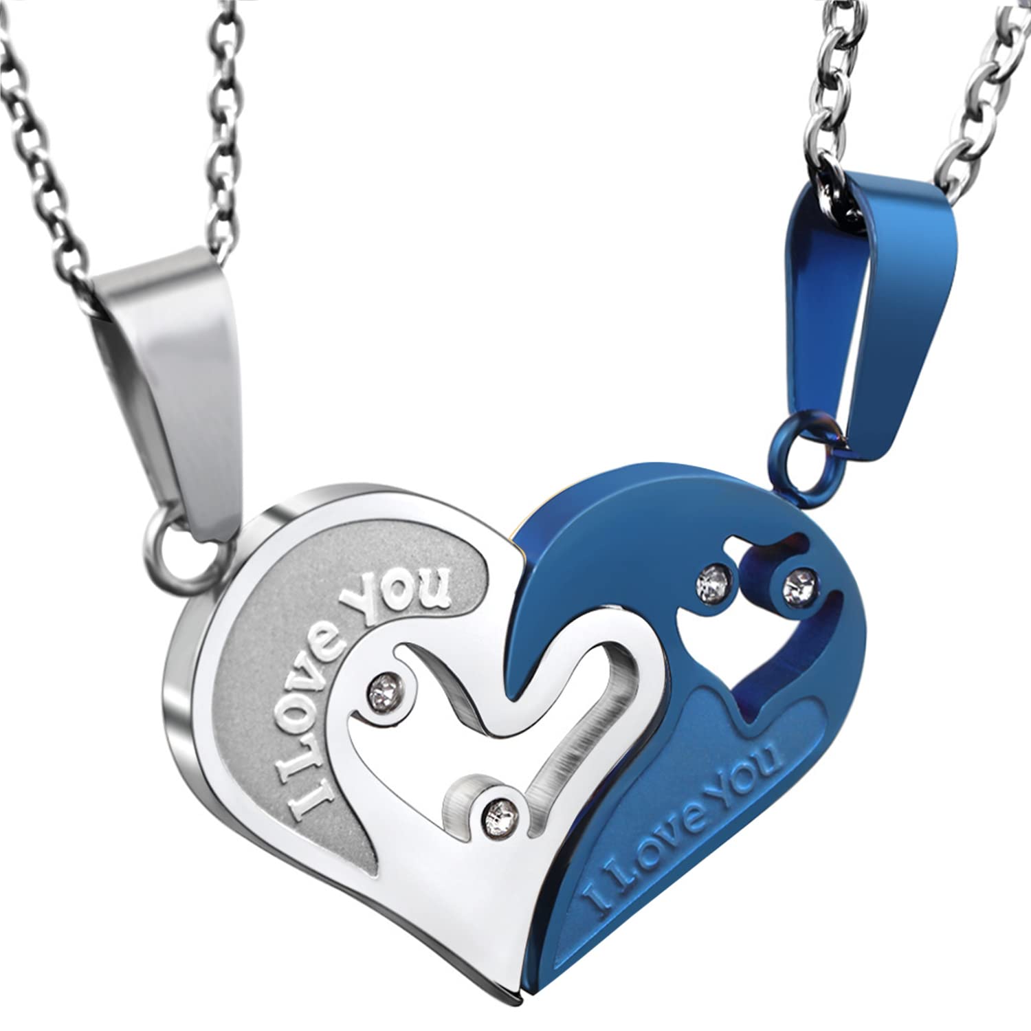 Collar de amistad para niñas con colgante de corazón y gato 7